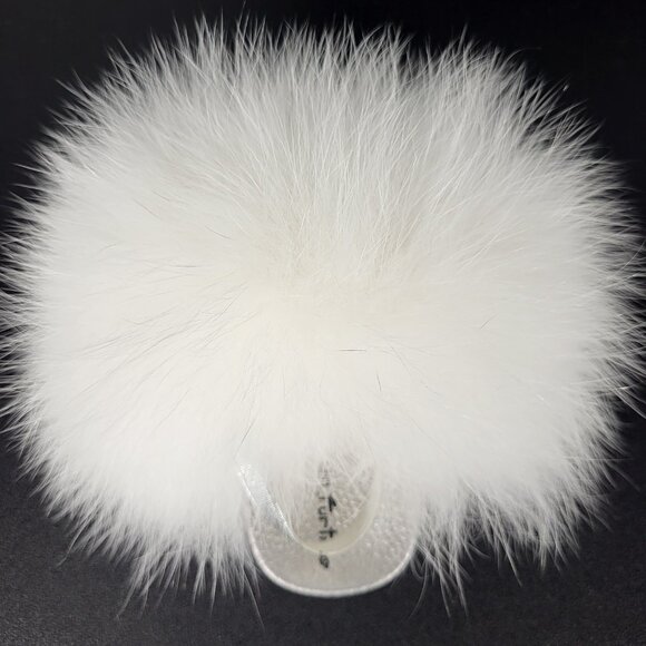NWOB~$465~UN_FURTIVE~BABY~SZ 4.5/5~REAL WHITE FOX FUR SANDALS SHOES BOOTS - Picture 6 of 16